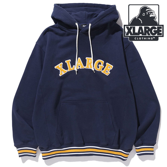 エクストララージ XLARGE メンズ ストライプドリブ フーデッド