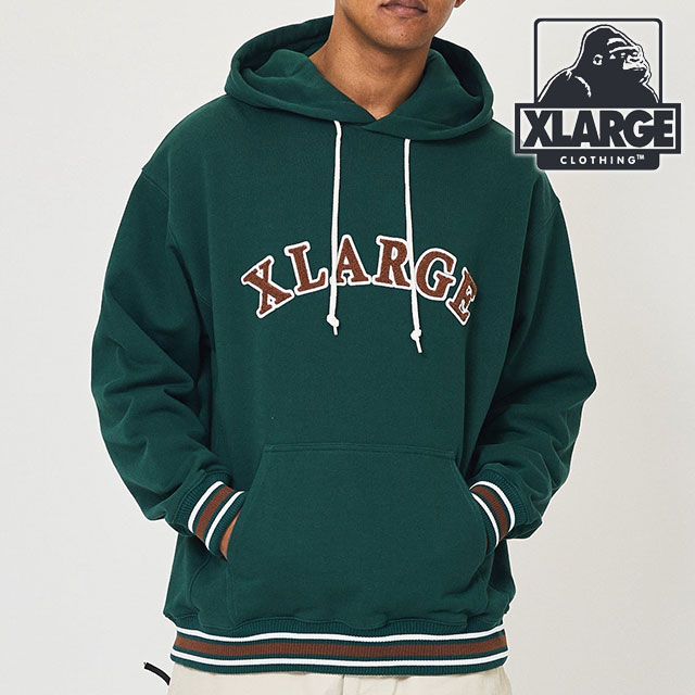 エクストララージ XLARGE メンズ ストライプドリブ フーデッド