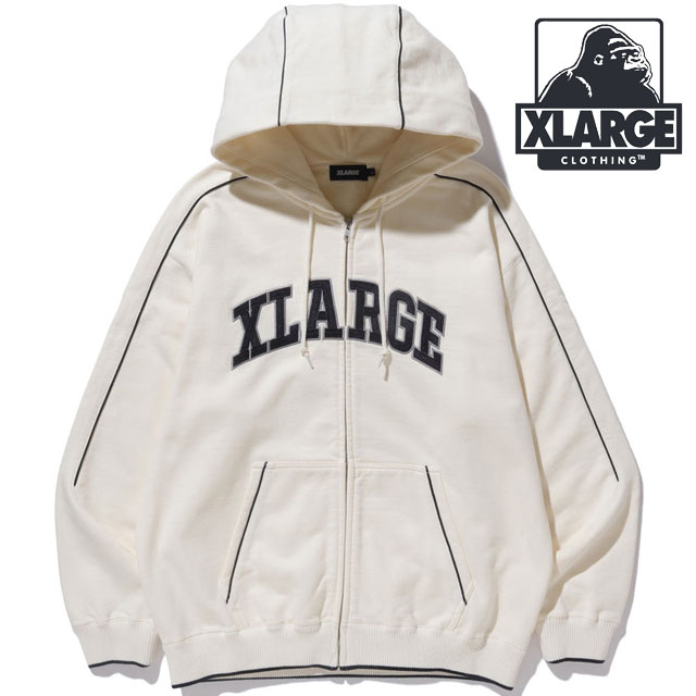 エクストララージ XLARGE メンズ パイピング ジップアップフーデッド