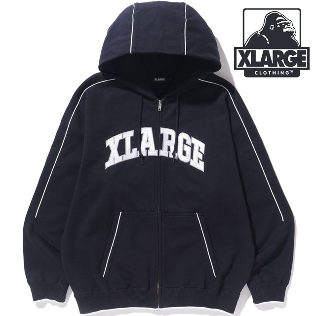 エクストララージ XLARGE メンズ パイピング ジップアップフーデッド