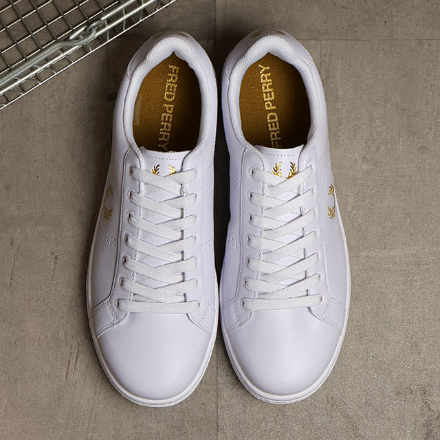 フレッドペリー FREDPERRY メンズ スニーカー B721レザー B6312-T31 FW23Q4 B721 LEATHER 靴 ローカット WHITE M.GOLD 正規取扱店 | FRED PERRY | 01