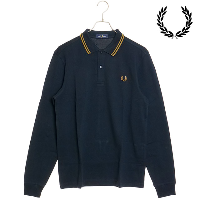 FRED PERRY/フレッドペリー別注 ロングスリーブポロシャツ　ネイビー　L FRED PERRY（フレッドペリー） メンズ ロングスリーブ ツインティップ