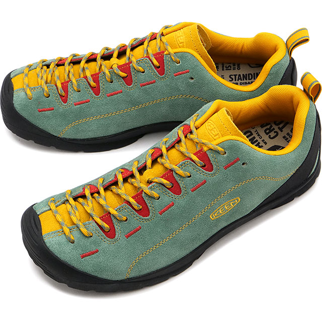 返品交換送料無料 キーン KEEN メンズ スニーカー ジャスパー 1028543 SS24 M JASPER 靴 キャンプ アウトドア Dark-Forest Golden-Yellow｜mischief