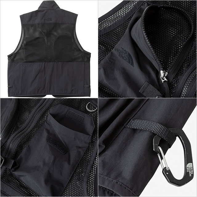 ザ・ノース・フェイス THE NORTH FACE ユーティリティメッシュベスト NP22431-K SS24 Utility Mesh Vest TNF 作業ベスト キャンプ 7ポケット付き ブラック｜mischief｜03