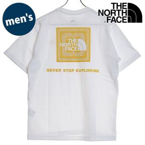 ザ・ノース・フェイス THE NORTH FACE メンズ ショートスリーブバンダナスクエアロゴティー NT32446-W SS24 S S Bandana Square Logo Tee Tシャツ ホワイト
