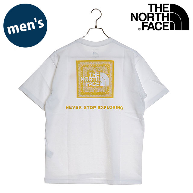ザ・ノース・フェイス THE NORTH FACE メンズ ショートスリーブバンダナスクエアロゴティー NT32446-W SS24 S S Bandana Square Logo Tee Tシャツ ホワイト｜mischief｜02