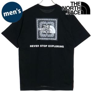 ザ・ノース・フェイス THE NORTH FACE メンズ ショートスリーブバンダナスクエアロゴティー NT32446-K SS24 S S Bandana Square Logo Tee Tシャツ ブラック