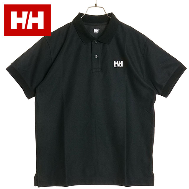 ヘリーハンセン HELLY HANSEN メンズ ショートスリーブHHロゴポロ HH32414-K S S HH Logo Polo HH 半袖 ポロシャツ 速乾 抗菌防臭 ブラック 正規取扱店 | HELLY HANSEN