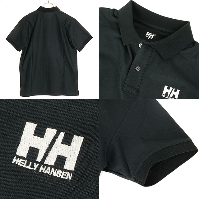 ヘリーハンセン HELLY HANSEN メンズ ショートスリーブHHロゴポロ HH32414-K S S HH Logo Polo HH 半袖 ポロシャツ 速乾 抗菌防臭 ブラック 正規取扱店 | HELLY HANSEN | 02