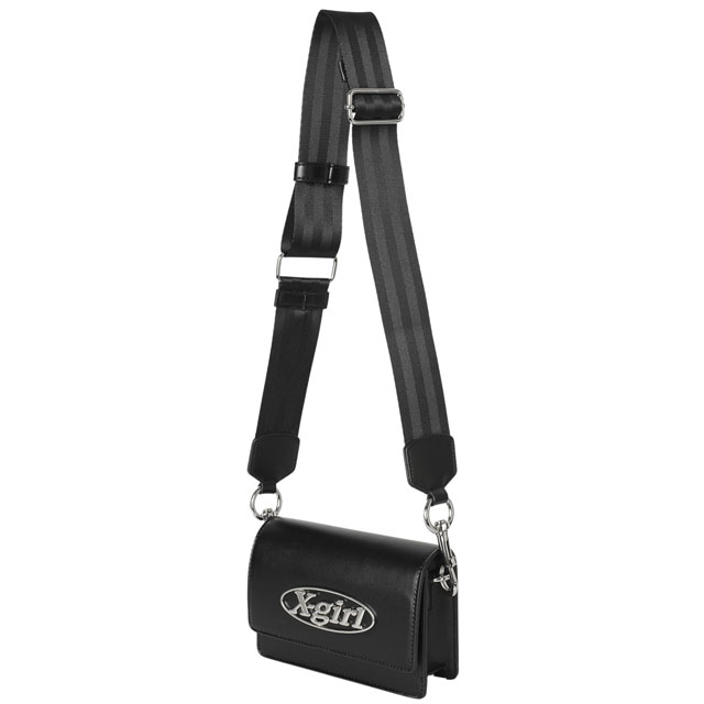エックスガール X-girl レディース オーバルロゴ フェイクレザー ショルダーバッグ 105234053013 SS24SPOT OVAL  LOGO FAUX LEATHER SHOULDER BAG XGIRL 鞄