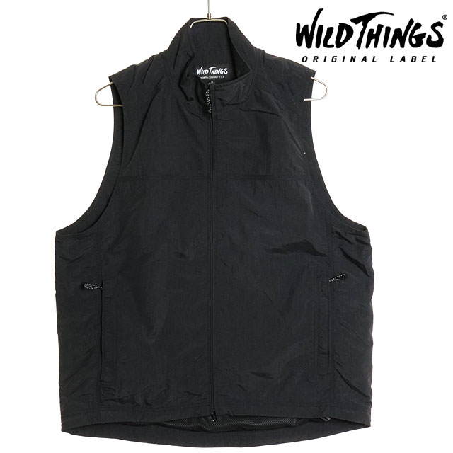 ワイルドシングス WILD THINGS メンズ ユーティリティベスト WT24010AD SS24 UTILITY VEST アウター ナイロンベスト 撥水 UVカット BLACK 正規取扱店 | WILD THINGS