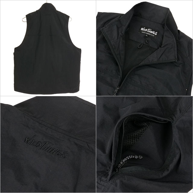 ワイルドシングス WILD THINGS メンズ ユーティリティベスト WT24010AD SS24 UTILITY VEST アウター ナイロンベスト 撥水 UVカット BLACK 正規取扱店 | WILD THINGS | 02