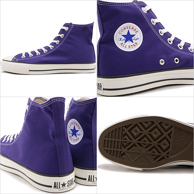 コンバース CONVERSE スニーカー キャンバス オールスター Ｊ ハイカット 31312190 SS24Q2 CANVAS ALL STAR J HI メンズ・レディース 靴 日本製 PURPLE｜mischief｜03