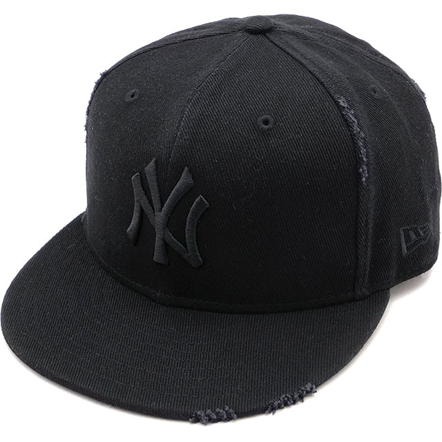 ニューエラ NEWERA キャップ ニューヨーク・ヤンキース 14109890 SS24 59FIFTY DAMAGED メンズ・レディース 帽子 デニム生地 ブラック｜mischief