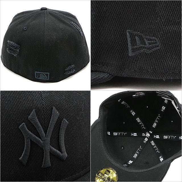 ニューエラ NEWERA キャップ ニューヨーク・ヤンキース 14109890 SS24 59FIFTY DAMAGED メンズ・レディース 帽子 デニム生地 ブラック｜mischief｜03