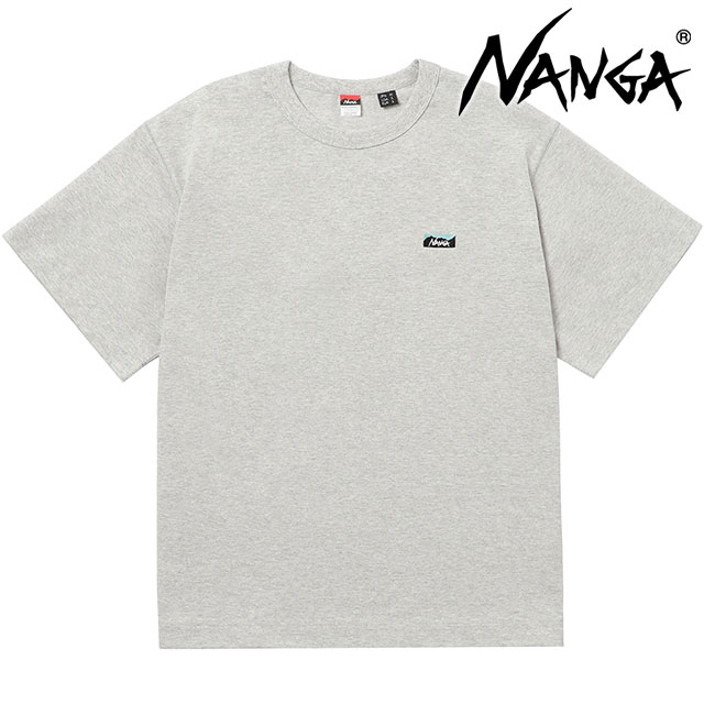 ナンガ NANGA メンズ エコハイブリッド ボックスロゴ エンブロイダリーティー NW2411-1G804-A ECO HYBRID BOX LOGO EMBROIDERY TEE A.GRY 正規取扱店 | NANGA