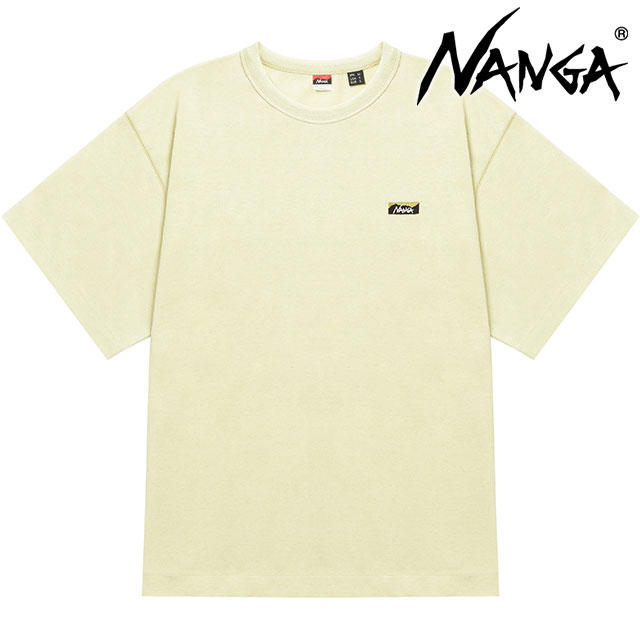 ナンガ NANGA メンズ エコハイブリッド ボックスロゴ エンブロイダリーティー NW2411-1G804-A SS24 半袖Tシャツ アウトドア YELLOW｜mischief