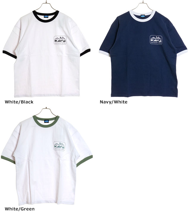 KAVU カブー メンズ アドベンチャー ロゴ リンガーTシャツ