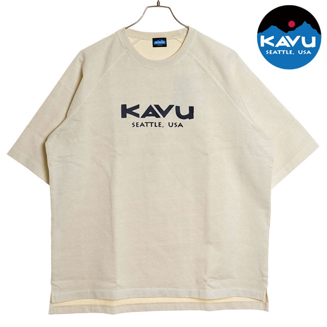 カブー KAVU メンズ ヘビーウェイトTシャツ 19821807 SS24 H W Tee トップス 半袖 クルーネック ショートスリーブ Natural｜mischief