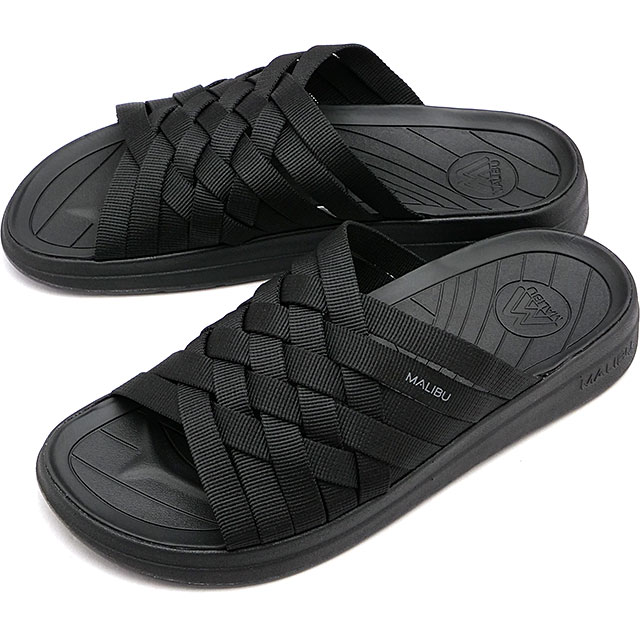 マリブサンダルズ MALIBU SANDALS サンダル ズマ MS020066 SS24 ZUMA メンズ・レディース スライドサンダル ポリエステル BLACK BLACK｜mischief