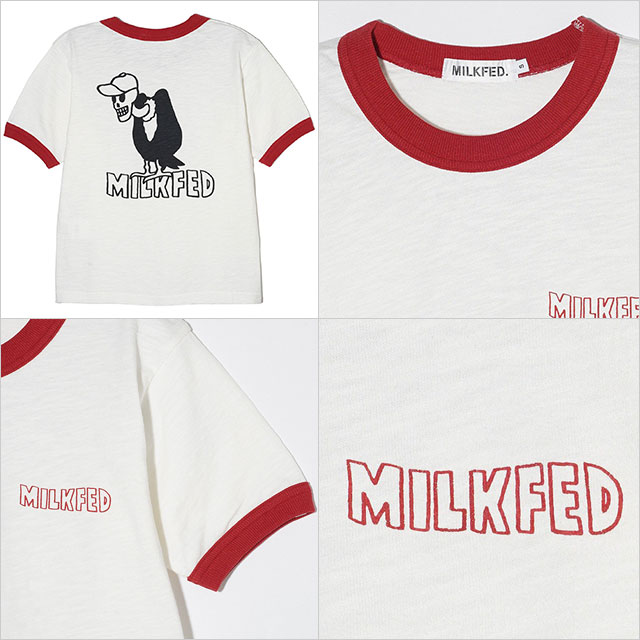 ミルクフェド MILKFED. レディース バルチャースカル スラブ コンパクト ショートスリーブ リンガーTシャツ 103242011006 SU24 半袖 タイトシルエット｜mischief｜07