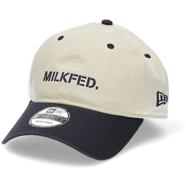 コラボ ミルクフェド MILKFED. レディース ニューエラ ステンシルロゴキャップ 103242051002 SU24 MILKFED. ×  NEW ERA STENCIL LOGO CAP