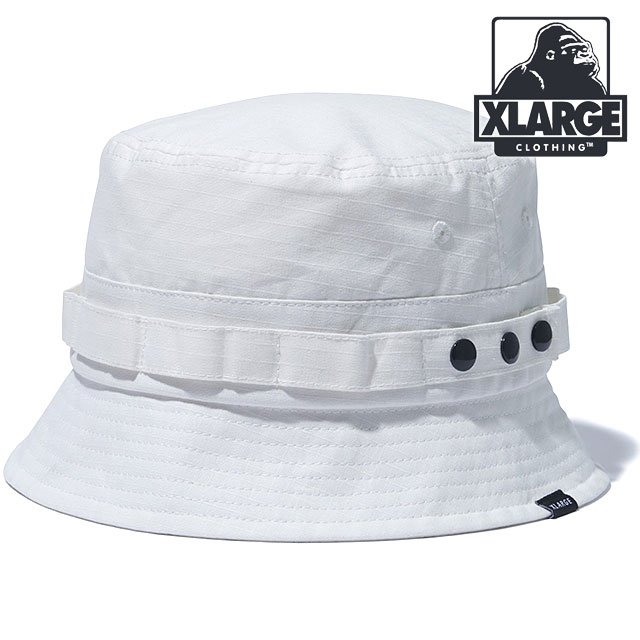 エクストララージ XLARGE メンズ リップストップ ミリタリーハット 101242051002 SU24 x-large エックスラージ 帽子 バケットハット WHITE｜mischief