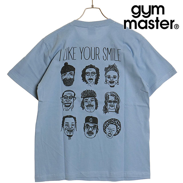 ジムマスター GYM MASTER メンズ 5.6oz YOUR SMILE Tee G351710-50 SU24 トップス 半袖Tシャツ サックスグレー｜mischief