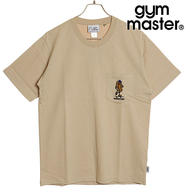 ジムマスター GYM MASTER メンズ 7.4oz ホットドッグ刺繍ポケットTee G321703-31 SU24 トップス 半袖Tシャツ ベージュ｜mischief