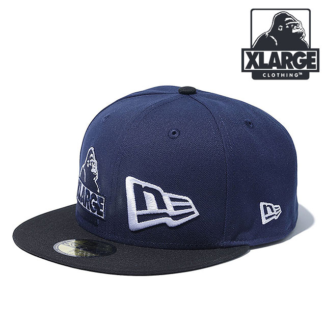 エクストララージ XLARGE ニューエラ ツートーンミックスロゴキャップ 101242051004 SS24SPOT XLARGE × NEWERA 帽子 NAVY｜mischief