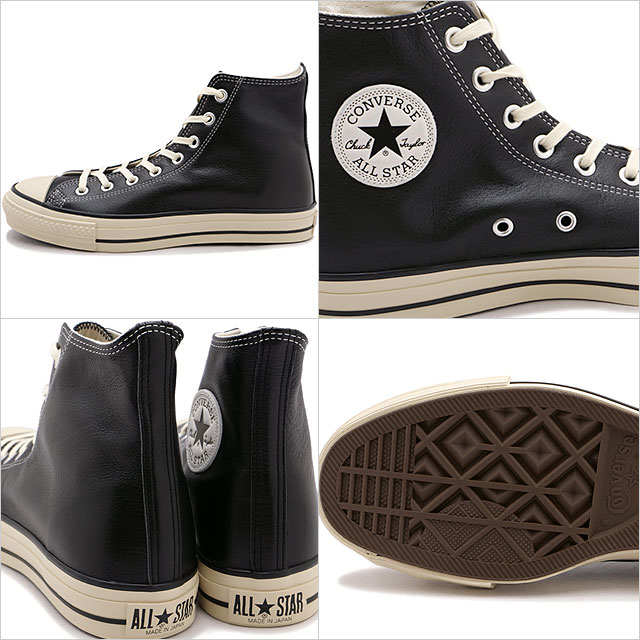 CONVERSE LEATHER ALL STAR J HI メイドインジャパン Converse Leather All Star J Hi Black Made in Japan 31312810 Men's