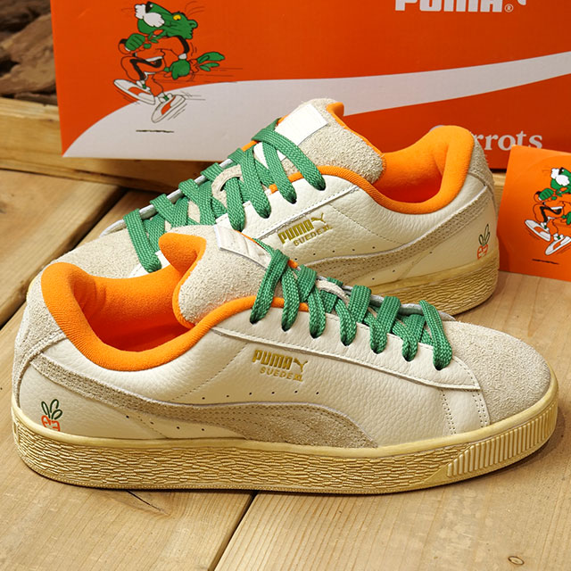 返品送料無料 プーマ PUMA スニーカー スウェード XL 2 キャロッツ 398801-01 FW24 SUEDE XL 2 CARROTS  メンズ 靴 シューズ コラボ ウォームホワイト