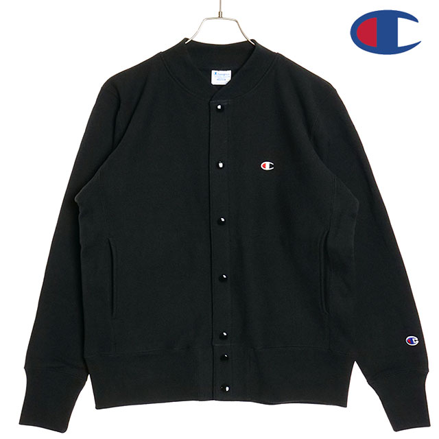 チャンピオン Champion リバースウィーブ スナップ スウェットシャツ C3-A020 FW24 REVERSE WEAVE SNAP SWEATSHIRT パーカー スナップボタン BLACK 正規取扱店 | Champion