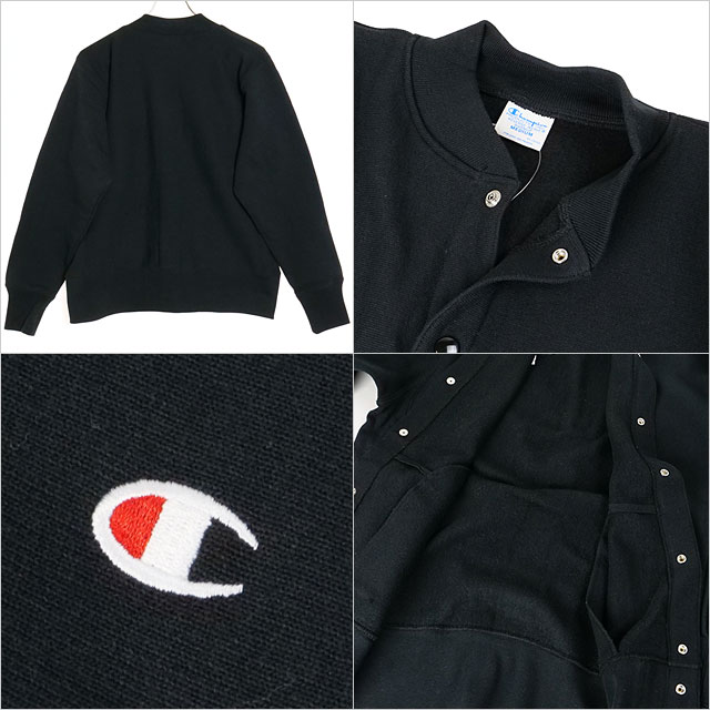チャンピオン Champion リバースウィーブ スナップ スウェットシャツ C3-A020 FW24 REVERSE WEAVE SNAP SWEATSHIRT パーカー スナップボタン BLACK 正規取扱店 | Champion | 02