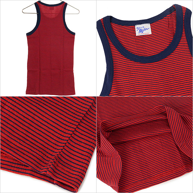 ロバートピーミラー Robert P. Miller パネルリブド タンクトップ 110C Panel ribbed tank top メンズ インナー ノースリーブ リブ編み ストライプ 正規取扱店 | Robert P. Miller | 09