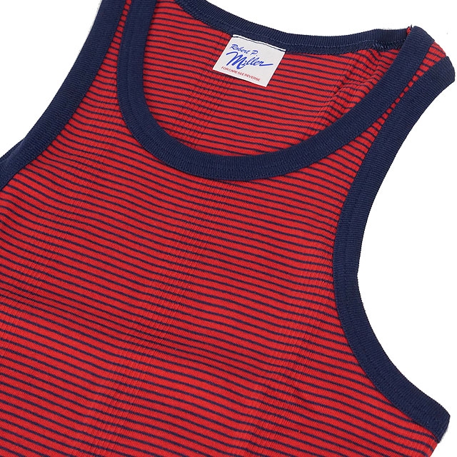 ロバートピーミラー Robert P. Miller パネルリブド タンクトップ 110C Panel ribbed tank top メンズ インナー ノースリーブ リブ編み ストライプ 正規取扱店 | Robert P. Miller | 10