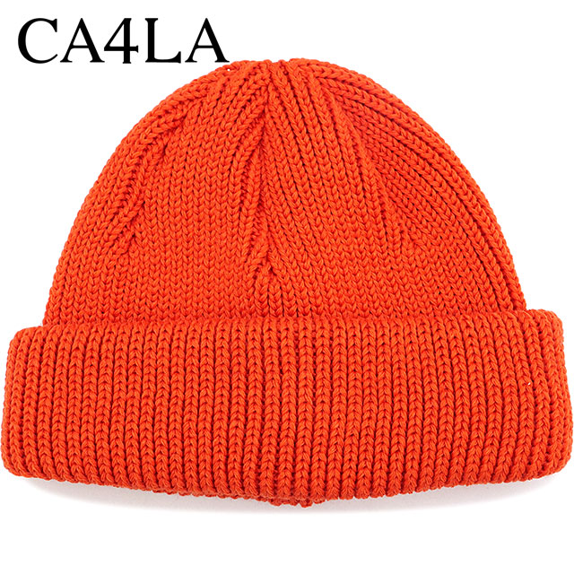 カシラ CA4LA ニットキャップ ZKN02473 FW24 WTURN WASH 8 メンズ・レディース 帽子 フリーサイズ ニット帽 ビーニー ORANGE 正規取扱店 | CA4LA