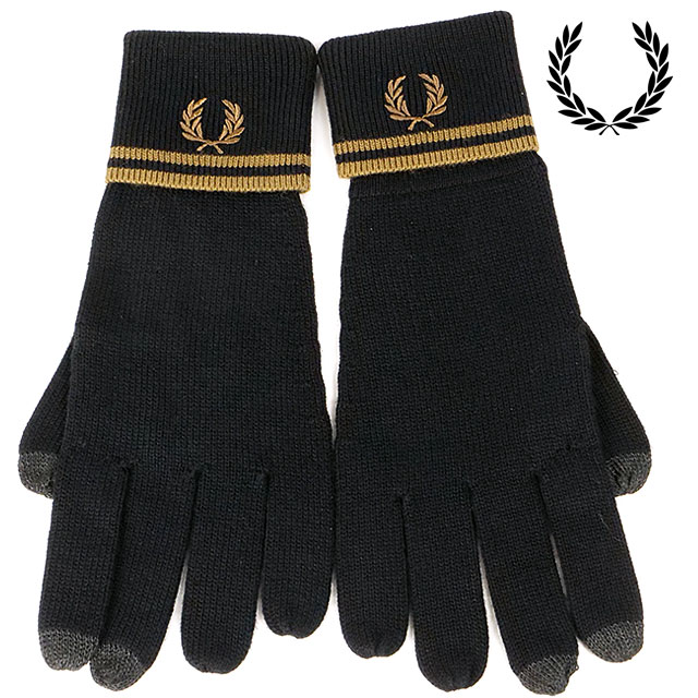 【新品未使用】FRED PERRY ウール グローブ S77 ・Lサイズ FRED PERRY（フレッドペリー） 手袋 ツインティップドメリノウール