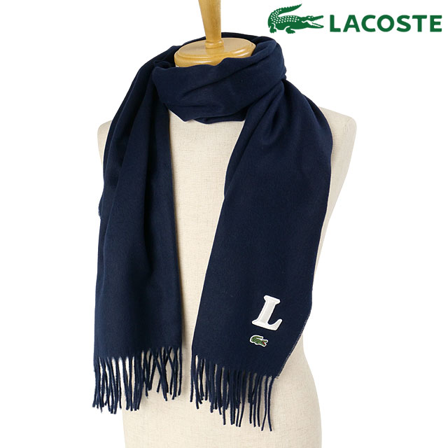 ラコステ LACOSTE Lステッチマフラー RE017J-99-166 FW24 メンズ・レディース 小物 アクセサリー ストール 防寒 ネイビー 正規取扱店 | LACOSTE
