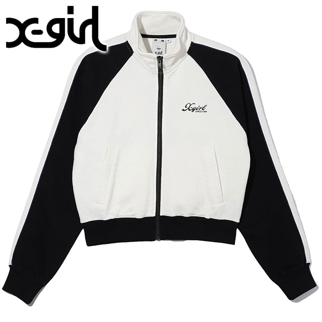 エックスガール X-girl ストライプドスリープコンパクト ジップアップスウェットシャツ 105243012007 STRIPED SLEEVE COMPACT ZIP UP SWEATSHIRT 正規取扱店