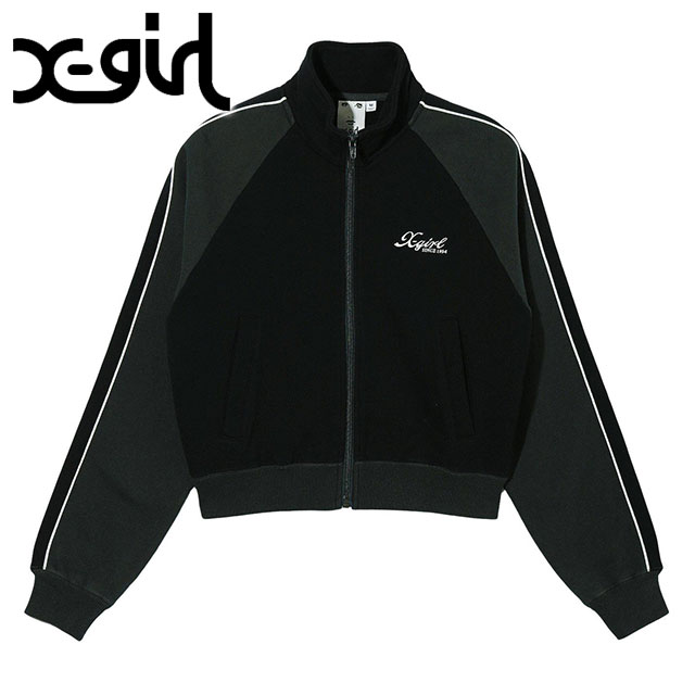 エックスガール X-girl ストライプドスリープコンパクト ジップアップスウェットシャツ 105243012007 STRIPED SLEEVE COMPACT ZIP UP SWEATSHIRT 正規取扱店 X-girl エックスガール ストライプドスリープコンパクト ジップ