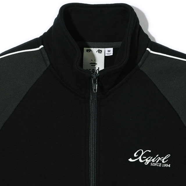 エックスガール X-girl ストライプドスリープコンパクト ジップアップスウェットシャツ 105243012007 STRIPED SLEEVE COMPACT ZIP UP SWEATSHIRT 正規取扱店 X-girl エックスガール ストライプドスリープコンパクト ジップ