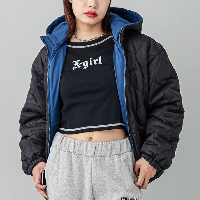 X-girl（エックスガール） リバーシブル エンブロイダリージャケット 
