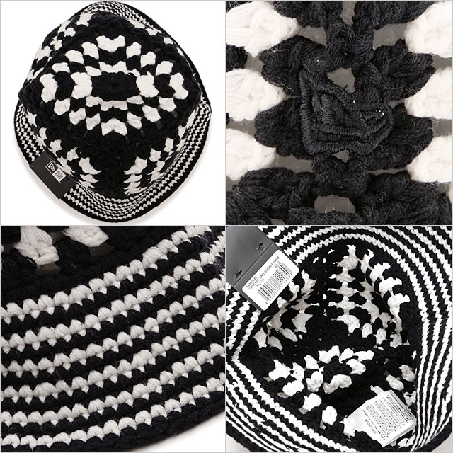 ニューエラ NEWERA ハット クロッシェニットバケット 14307349 CROCHET KNIT BUCKET メンズ・レディース 帽子 クロシェ編み ブラック ホワイト 正規取扱店 | NEW ERA | 02