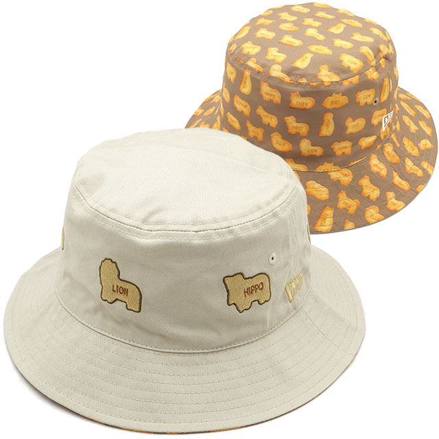 ★美品★NEW ERA × たべっ子どうぶつ コラボ バケハ リバーシブル NEW ERA ニューエラ NEWERA バケットハット リバーシブル たべっ