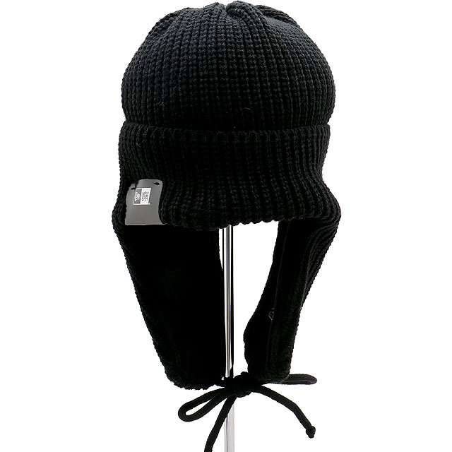 ニューエラ NEWERA ニットキャップ ベーシックカフニットトラッパー 14312173 BASIC CUFF KNIT TRAPPER 帽子 ビーニー ニット帽 耳あて付き ブラック 正規取扱店 | NEW ERA | 01