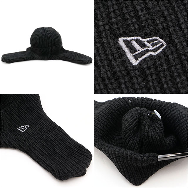 ニューエラ NEWERA ニットキャップ ベーシックカフニットトラッパー 14312173 BASIC CUFF KNIT TRAPPER 帽子 ビーニー ニット帽 耳あて付き ブラック 正規取扱店 | NEW ERA | 02