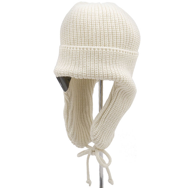 ニューエラ NEWERA ニットキャップ ベーシックカフニットトラッパー 14312172 FW24 BASIC CUFF KNIT TRAPPER 帽子 ビーニー ニット帽 耳あて付き アイボリー | NEW ERA