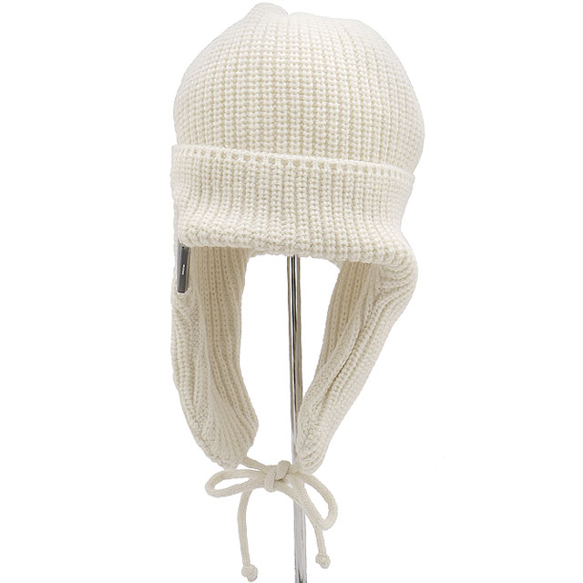 ニューエラ NEWERA ニットキャップ ベーシックカフニットトラッパー 14312172 FW24 BASIC CUFF KNIT TRAPPER 帽子 ビーニー ニット帽 耳あて付き アイボリー | NEW ERA | 01