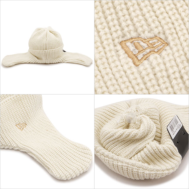 ニューエラ NEWERA ニットキャップ ベーシックカフニットトラッパー 14312172 FW24 BASIC CUFF KNIT TRAPPER 帽子 ビーニー ニット帽 耳あて付き アイボリー | NEW ERA | 02